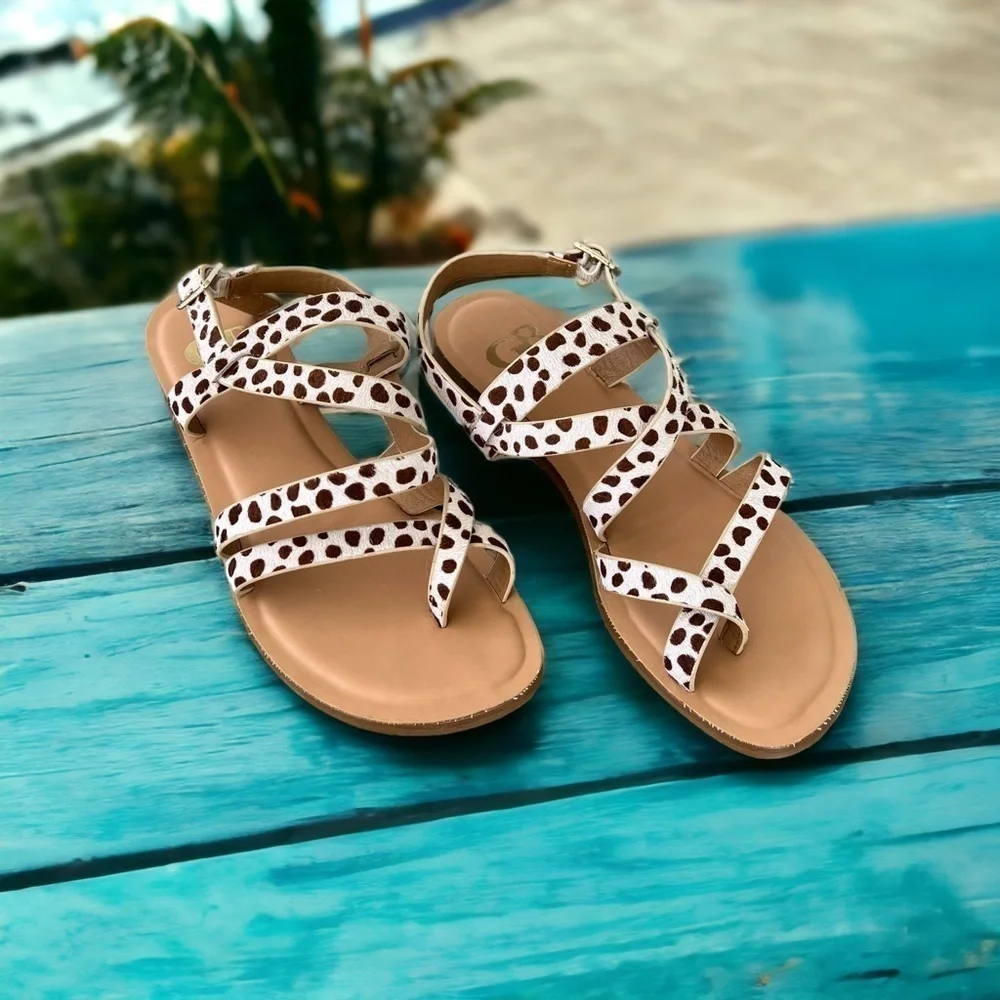 Gianni Bini Calf Hair Strappy Sandals Size 6
